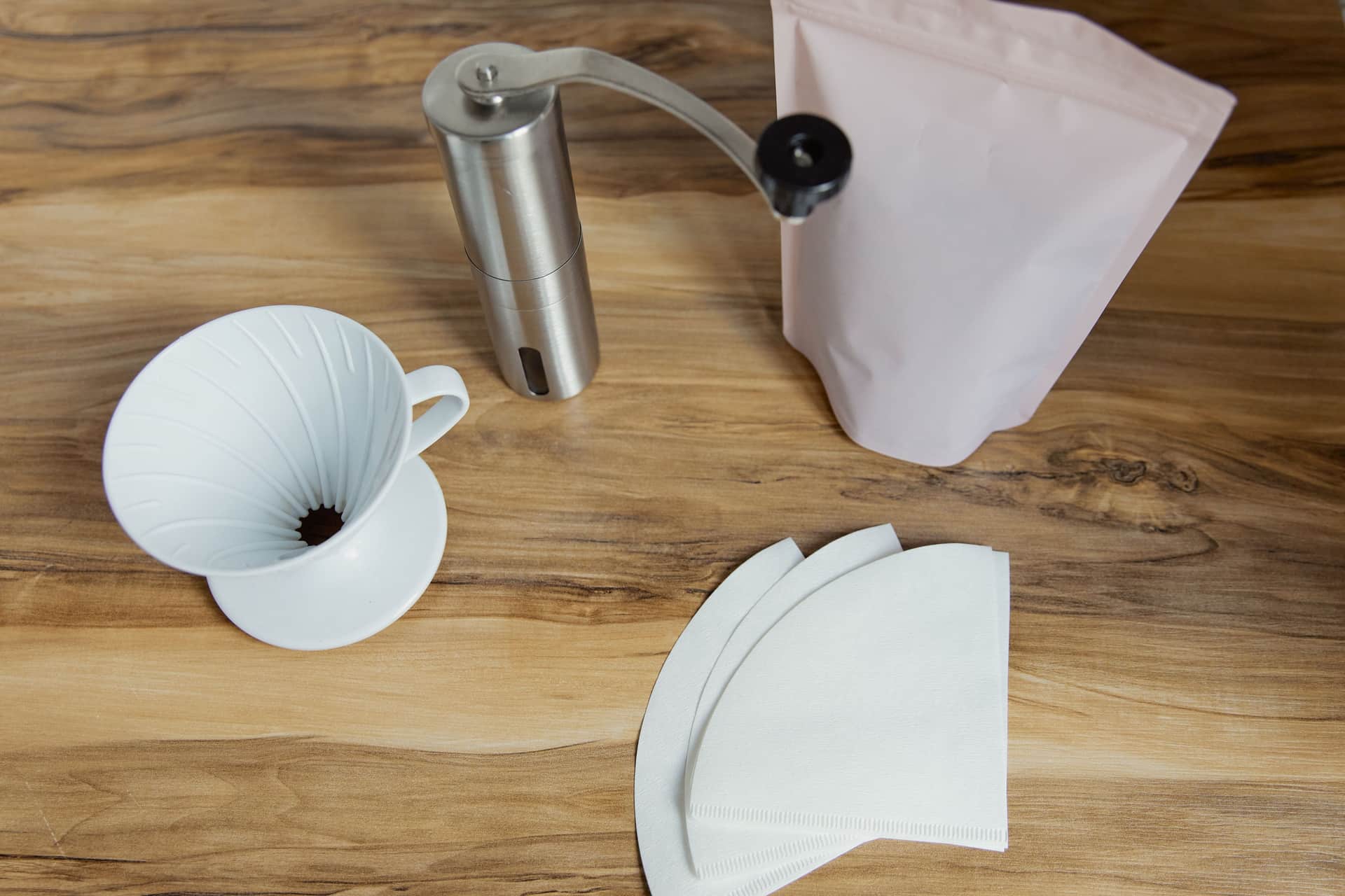 A white replacement filter cartridge on a table